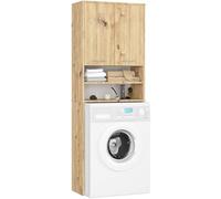 AKORD Armoire Suspendue pour Machine à Laver - Armoire de Salle de Bain - Commode - Meuble pour Machine à Laver - 64 x 180 x 30 cm (l x H x P) - Poids 30 kg - Chêne Artisanal