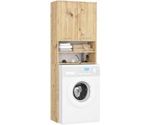AKORD Armoire Suspendue pour Machine à Laver - Armoire de Salle de Bain - Commode - Meuble pour Machine à Laver - 64 x 180 x 30 cm (l x H x P) - Poids 30 kg - Chêne Artisanal