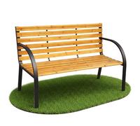 AKORD Banc de jardin Dalia - En bois laqué - Pieds en acier - Résistant aux intempéries - Avec accoudoirs - Largeur : 122 cm - Noir
