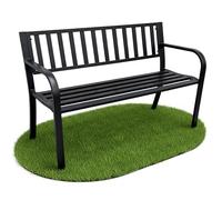 AKORD Banc de Jardin Linea avec des Pieds en Acier et Un Dossier en Fonte, Banquette Extérieure pour Balcon et Terrasse, 119cm, Noir
