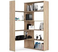 AKORD Bibliotheque Angle | Meuble d'angle Salon Rangement | Étagère d'angle | Armoire avec Etagere a Livre | Design Élégant | pour Salon Chambre à Coucher Bureau | L173 x H182 x P30 cm