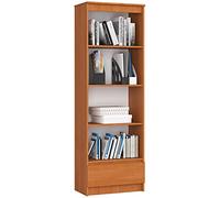 AKORD Bibliothèque de Bureau Rangement | 60 cm 1 Tiroir 4 Étagères | Meuble Support pour Documents Livres pour Une Chambre Bureau | Panneau Stratifié 16mm | Aulne