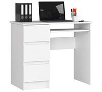 AKORD Bureau Ordinateur A-6 avec Tablette Clavier | L90 x H77 x P50 cm 30 kg | 3 Tiroirs | Petit Bureau de Chambre PC Desk Table Enfant