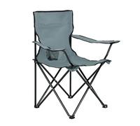AKORD Chaise de Camping Pliante ANTER | Étanche et Légère pour Pêche, Jardin, Plage | 50x50x80 cm | Supporte Jusqu'à 110 kg | Gris