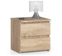 AKORD | Commode à 2 tiroirs - Armoire multi-usages - Bureau d'angle - Pour la maison - Montage facile - 40 x 40 x 35 cm - Chêne Sonoma