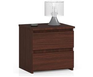 AKORD | Commode à 2 tiroirs - Armoire multi-usages - Bureau d'angle - Pour la maison - Montage facile - 40 x 40 x 35 cm - Wengé