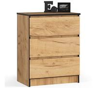 AKORD | Commode à tiroirs | Table de Nuit | Armoire à comode | Idéal pour Les Petits Objets | Caisson à roulettes | Panneau stratifié | Durable | Design élégant | Garanti | Artisanat Chêne