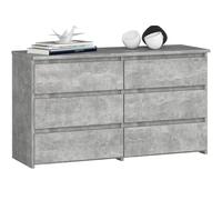 AKORD Commode CL-100 avec 6 Tiroirs | pour Salon, Chambre à Coucher, Armoire de Salon | Moderne | Panneau en stratifié de 16 mm | Meuble de Rangement | 35x100x57 cm | Béton + Façade Béton