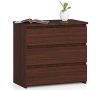 AKORD Commode CL-3 avec 3 tiroirs | Commode Classique pour La Chambre, Salon | Meuble de Rangement | L60 x H57 x P35 cm | Poids 26 kg | Wengé