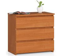 AKORD Commode CL-3 avec 3 tiroirs | Commode Classique pour La Chambre, Salon | Meuble de Rangement | L60 x H57 x P35 cm | Poids 26 kg | Aulne