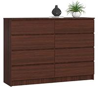 AKORD Commode K-140 avec 8 tiroirs | Commode Classique pour La Chambre, Salon | Meuble de Rangement | L60 x H57 x P35 cm | Poids 26 kg Wengé