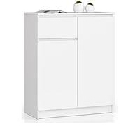 AKORD Commode K80 2D1SZ avec 2 Portes et 1 tiroir | Commode Classique pour La Chambre, Salon | Meuble de Rangement | L80 x H99 x P40 cm | Poids 34 kg | Blanc