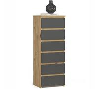 AKORD | Commode | Tiroirs | Tiroirs roulants | Fonctionnel | Idéal en Set | Robuste | Design Universel | Chêne ArtisanalChêne Artisan & Façade Gris Graphite