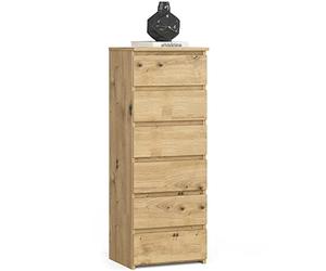 AKORD | Commode | Tiroirs | Tiroirs roulants | Fonctionnel | Idéal en Set | Robuste | Design Universel | Chêne Artisanal