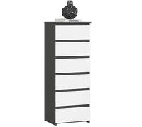 AKORD | Commode | Tiroirs | Tiroirs roulants | Fonctionnel | Idéal en Set | Robuste | Design Universel | Gris Graphite/Blanc