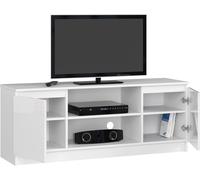 AKORD commode TV K-140, un compartiment ouvert, 2 étagères avec portes à gauche et à droite, H55 x L140 x P40 cm, poids 40 kg