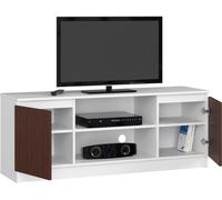 AKORD commode TV K-140, un compartiment ouvert, 2 étagères avec portes à gauche et à droite, H55 x L140 x P40 cm, poids 40 kg