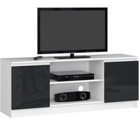 AKORD commode TV K-140, un compartiment ouvert, 2 étagères avec portes à gauche et à droite, H55 x L140 x P40 cm, poids 40 kg