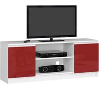 AKORD commode TV K-140, un compartiment ouvert, 2 étagères avec portes à gauche et à droite, H55 x L140 x P40 cm, poids 40 kg