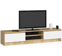 AKORD Commode TV K-160 | une étagère ouverte | 2 étagères avec portes battantes à gauche et à droite | H33 x L160 x P40 cm | Poids 30 kg