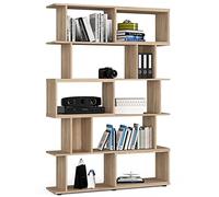 AKORD | Fix 120 cm Bibliothèque 10 étagères | Meubles indépendants | Bibliotheque Bureau | Etagere | Bibliothèques pour Salon | pour Le Bureau et la Maison | Étagère Livre | Chêne de Sonoma