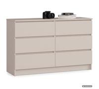 AKORD Grande Commode | Armoire à comode | Gain de Place | Pratique | Robuste | Guidage à roulettes | Chant ABS | Commode Rangement | Meubles de Salon | Cachemire