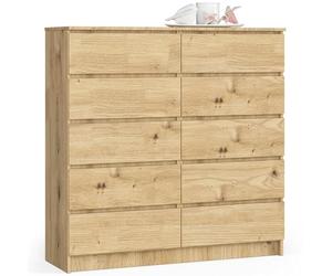 AKORD Grande Commode | Armoire à comode | Gain de Place | Pratique | Robuste | Guidage à roulettes | Chant ABS | Commode Rangement | Meubles de Salon | Chêne Artisanal