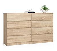 AKORD Grande Commode | Armoire à tiroirs | Commode Salon | Commode Rangement | pour Le Salon | pour la Chambre | Durable | Guidage à roulettes | Meubles de Salon | Chêne Sonoma