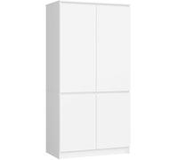 AKORD Armoire S90 90 cm | avec 4 portes | Extension de garde-robe | Extension pour une armoire | 90 x 180 x 51 cm | Poids 66,6 kg | Blanc