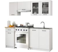 AKORD | Kit de Meubles de Cuisine 1.8m | Complète Kitchen Cabinet Set | Armoires de Cuisine & au Sol, Suspendues | Tiroirs | Meuble sous évier | Blanc