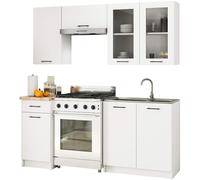 AKORD | Kit de Meubles de Cuisine 1.8m H720 | Complète Kitchen Cabinet Set | Armoires de Cuisine & au Sol, Suspendues | Tiroirs | Meuble sous évier | Blanc & Blanc