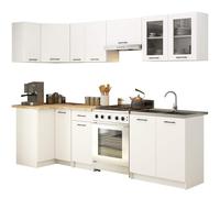 AKORD | Kit de Meubles de Cuisine 3m | Complète Kitchen Cabinet Set | Armoires de Cuisine & au Sol, Suspendues | Tiroirs | Meuble sous évier | Blanc
