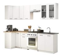 AKORD | Kit de Meubles de Cuisine 3m H720 | Complète Kitchen Cabinet Set | Armoires de Cuisine & au Sol, Suspendues | Tiroirs | Meuble sous évier | Blanc & Blanc