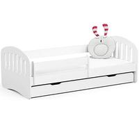 AKORD Lit Enfant avec Barriere Smile | 180 x 80 cm Lit Enfant avec Matelas et Un Tiroir Rangement | Lits pour Enfants Fille Garcon Lit Simple avec Matela | Meubles de Chambre d'enfant Couchette