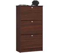 AKORD Meuble à Chaussures de Rangement avec 3 Range | Commode | Meuble Chaussure Entree | Gain de Place | L60 x H113 x P28,5 cm, Poids 29 kg | Wengé