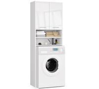 AKORD Meuble Buanderie Machine à Laver | L64 x H180 x P30 cm Poids 30 kg | Meuble pour Lave Linge avec Étagère 2 Portes 2 Casiers de Rangement Machine a Laver | Meubles de Salle de Bain
