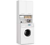 AKORD Meuble Buanderie Machine à Laver | L64 x H180 x P30 cm Poids 30 kg | Meuble pour Lave Linge avec Étagère 2 Portes 2 Casiers de Rangement Machine a Laver | Meubles de Salle de Bain