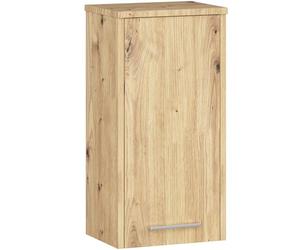 AKORD Meuble Haut WC Suspendu | Fin L30 | 1 Porte | Etagere Murale | Commode Salle de Bain | Armoire | Rangement | L30 x H60 x P22,5 cm | Poids 15 kg | Chêne Artisanal