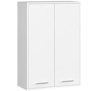 AKORD Meuble Salle de Bain Suspendu Fin 64 cm - 2 Portes, 4 Étagères - Armoire Murale 64x94x30 cm - Meuble Haut WC - Compact, Moderne - Idéal pour Petits Espaces - Blanc