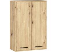 AKORD Meuble Salle de Bain Suspendu Fin 64 cm - 2 Portes, 4 Étagères - Armoire Murale 64x94x30 cm - Meuble Haut WC - Compact, Moderne - Idéal pour Petits Espaces - Chêne Artisanal