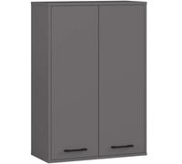AKORD Meuble Salle de Bain Suspendu Fin 64 cm - 2 Portes, 4 Étagères - Armoire Murale 64x94x30 cm - Meuble Haut WC - Compact, Moderne - Idéal pour Petits Espaces - Gris Graphite