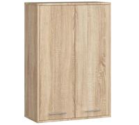 AKORD Meuble Salle de Bain Suspendu Fin 64 cm - 2 Portes, 4 Étagères - Armoire Murale 64x94x30 cm - Meuble Haut WC - Compact, Moderne - Idéal pour Petits Espaces - Chêne de Sonoma