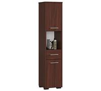 AKORD Meubles de Salle de Bain Haut | 2 Etagères avec Portes 1 Tiroir | L30 x H140 x P30 cm Poids 25 kg | Meuble Colonne Salle de Bains Rangements | sur Pied ou Mural Commode