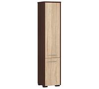 AKORD Meubles de Salle de Bain Haut | 2 Portes (Haut et Bas) | L30 x H140 x P30 cm Poids 25 kg | Meuble Colonne Salle de Bains Rangements | sur Pied ou Mural Commode