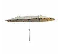AKORD Parasol de Jardin avec Manivelle Exterieur Dodécagonal TILIA | 270x460x245 cm Parasol avec protection UV | Imperméable Coupe-Vent Pare-Soleil | Balcon Jardin Patio | Beige