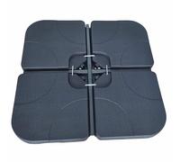 AKORD Pied de Parasol Carré UB 50x50 4 pièces | Pied de parapluie pour parasol 60 L / 80 kg Remplissable avec de L'eau ou du Sable | Matériau HDPE | Noir