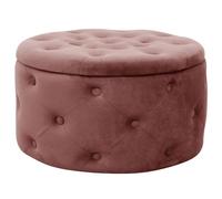 AKORD | Pouf en Velours ALIA | Tabouret de Pied | Rangement pour Petits Objets | Moderne | Velours Rembourré | Pouf déco piqué | pour Le Salon & la Chambre | Rose