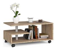 AKORD Table Basse avec roulettes | Bibliothèque Tables Basses pour Salon Chambre | L90 x H40 x P51 cm | Meuble Salon Design Moderne Fonctionnel | Panneau Stratifié 16mm