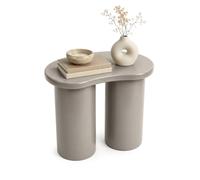 AKORD Table Basse Cube 41 cm, Grise, avec Double Pied Cylindrique | Table à Café Moderne, Structure en MDF et Deux Colonnes Stables - Idéale à côté d'un Canapé