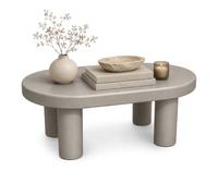 AKORD Table Basse Mate Ovale 85 cm, Grise, avec Quatre Pieds Cylindriques | Table à Café Moderne en MDF avec Plateau Spacieux, Construction Stable et Capacité de Charge jusqu'à 50 kg
